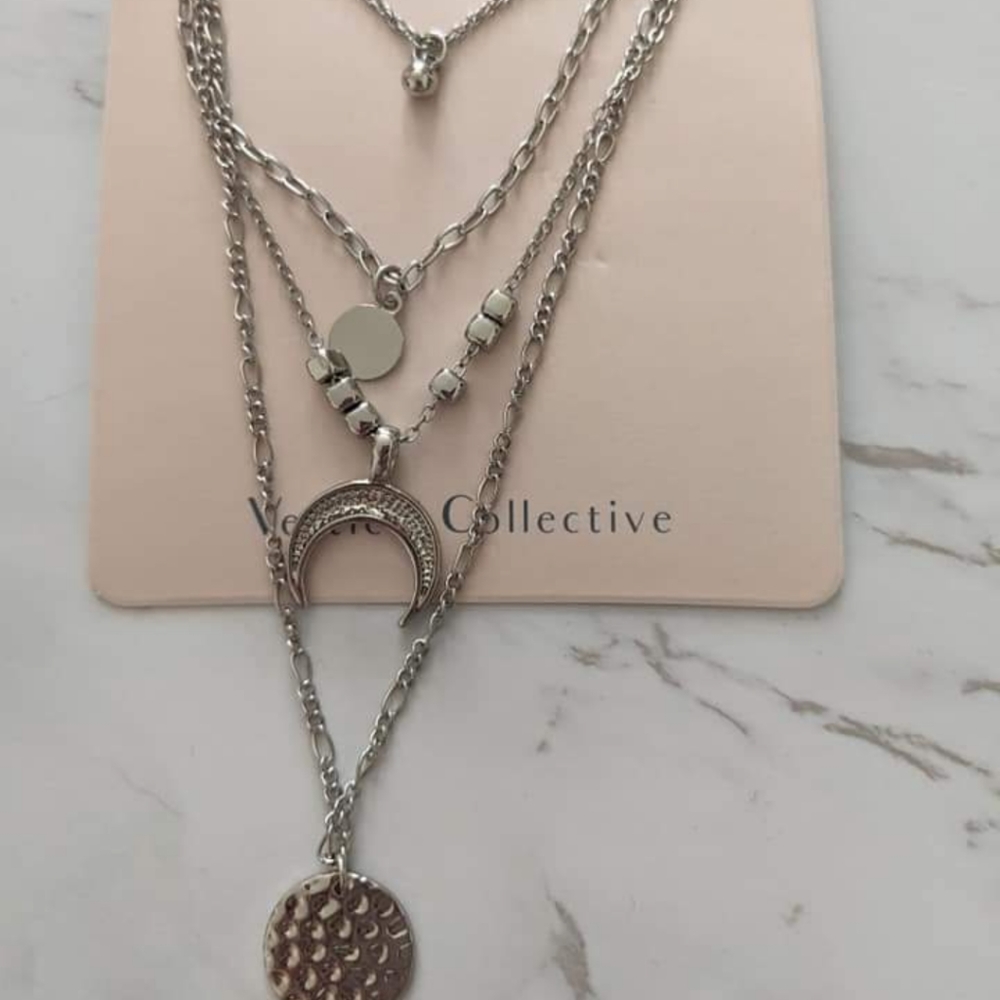 4 Strand Moon Necklace by Vertical Collective